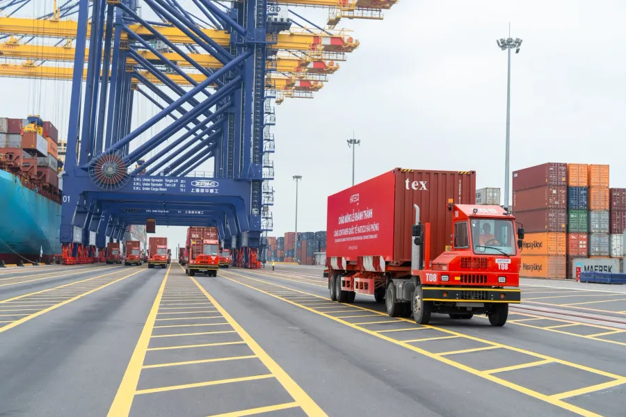 Export container port — a symbol of Vietnam's trade surplus