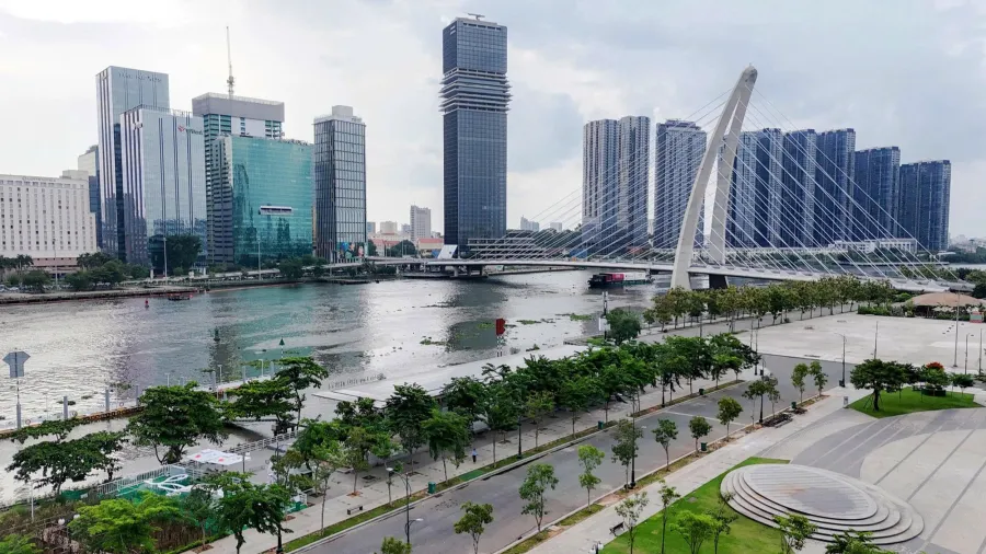 Thu Thiem urban area with Ba Son Bridge — the geographic core of VIFC-HCMC