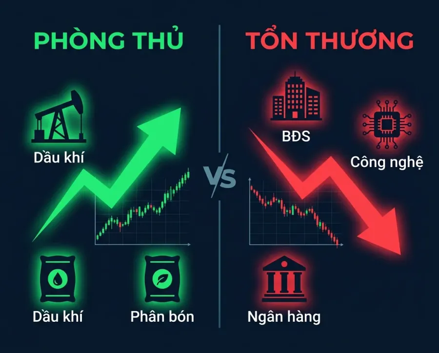 Defensive vs vulnerable sector comparison