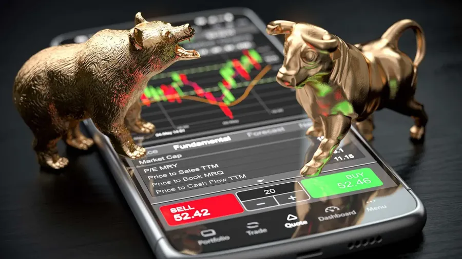 Investor monitoring the stock market