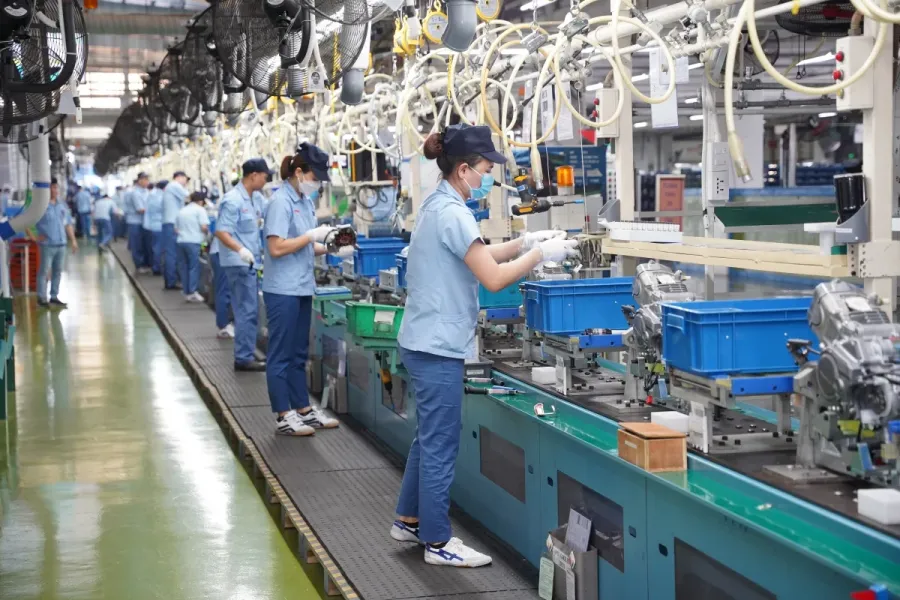 Manufacturing production line at a Vietnamese factory