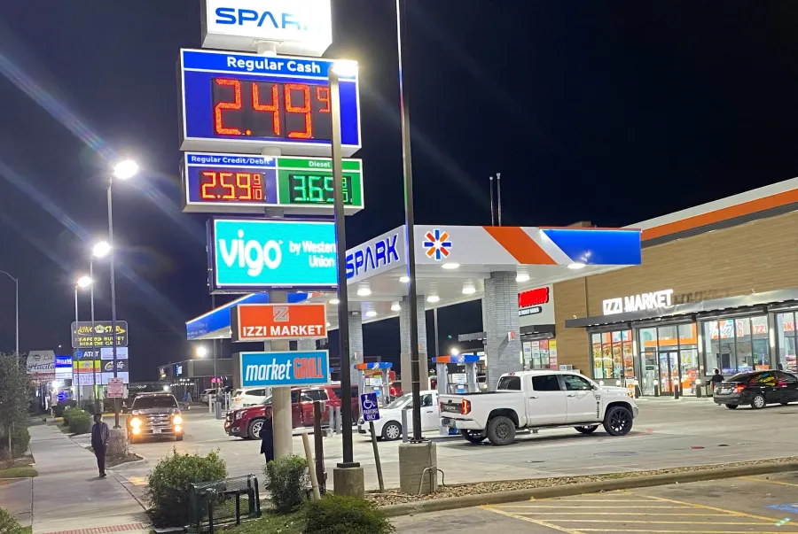 US gas station with high fuel prices