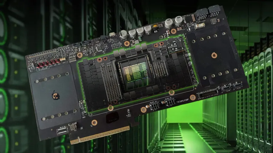 NVIDIA GPU chip inside a data center