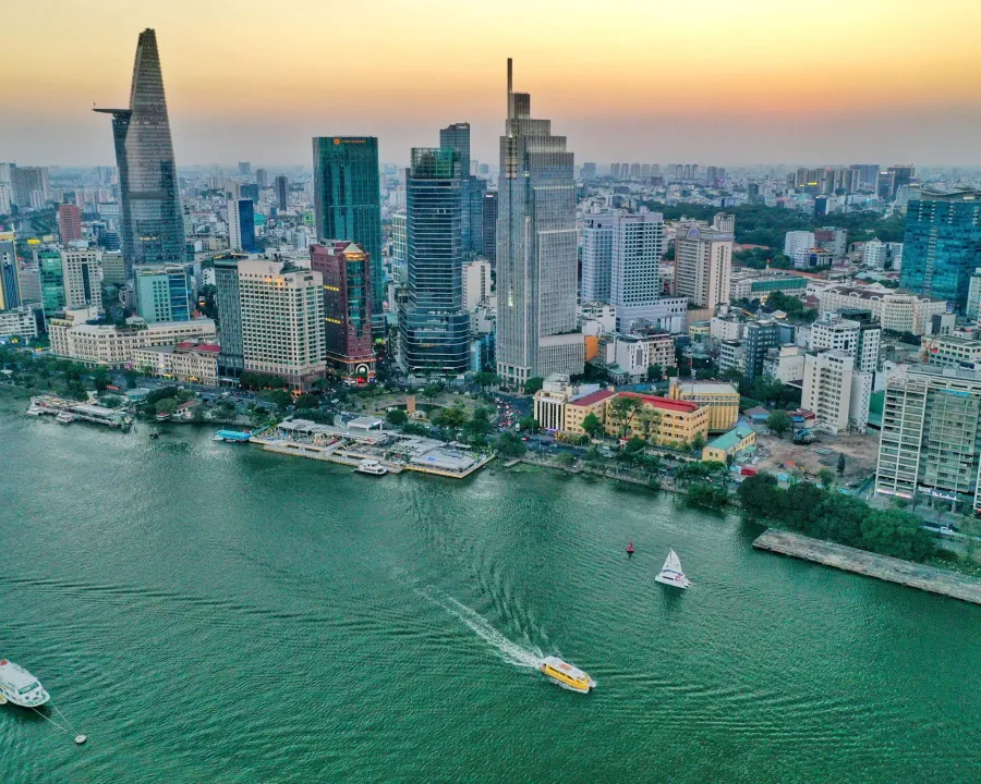 HCMC financial district viewed from the Saigon River