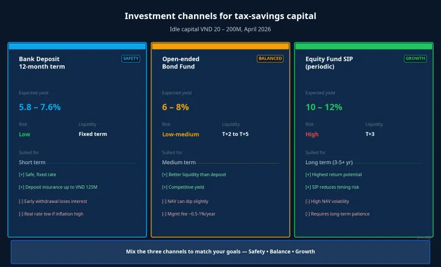 Investment channels for tax-savings capital