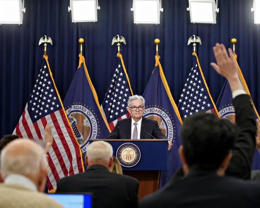 Fed Chair Jerome Powell at an FOMC press conference