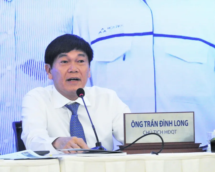Tran Dinh Long at the Hoa Phat AGM
