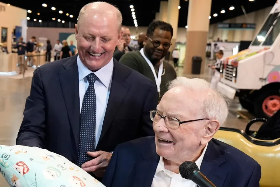 Greg Abel and Warren Buffett at a Berkshire Hathaway event