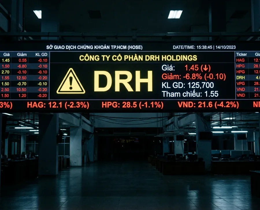 HOSE electronic display showing the DRH warning status