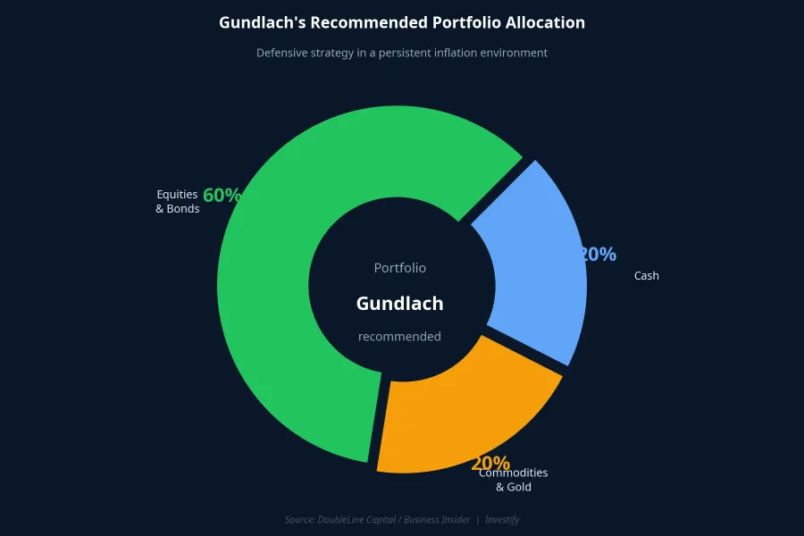 Gundlach's recommended portfolio allocation, 40% in defensive assets