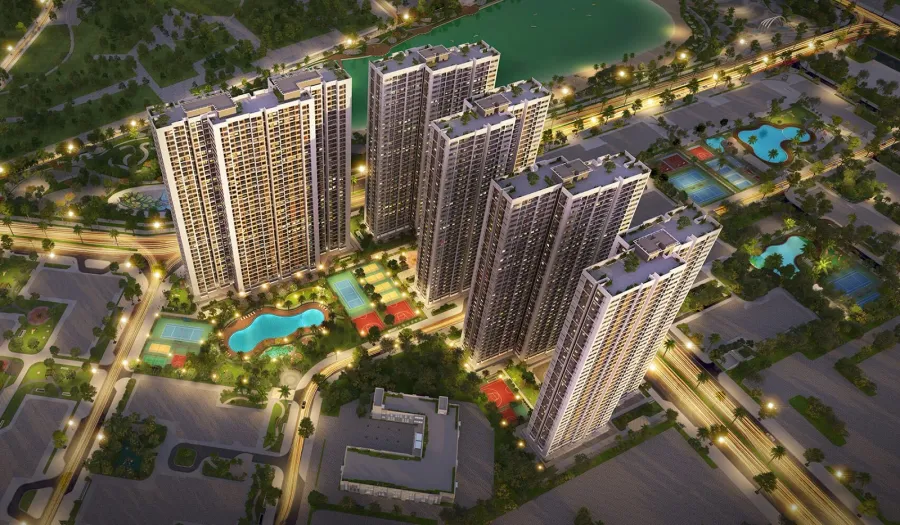 Hanoi new urban development aerial view