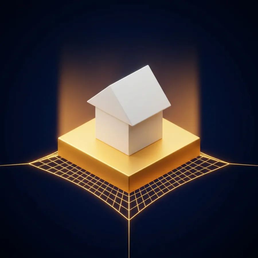 A house resting on a golden platform: a visual for the minimum value guarantee built into the program