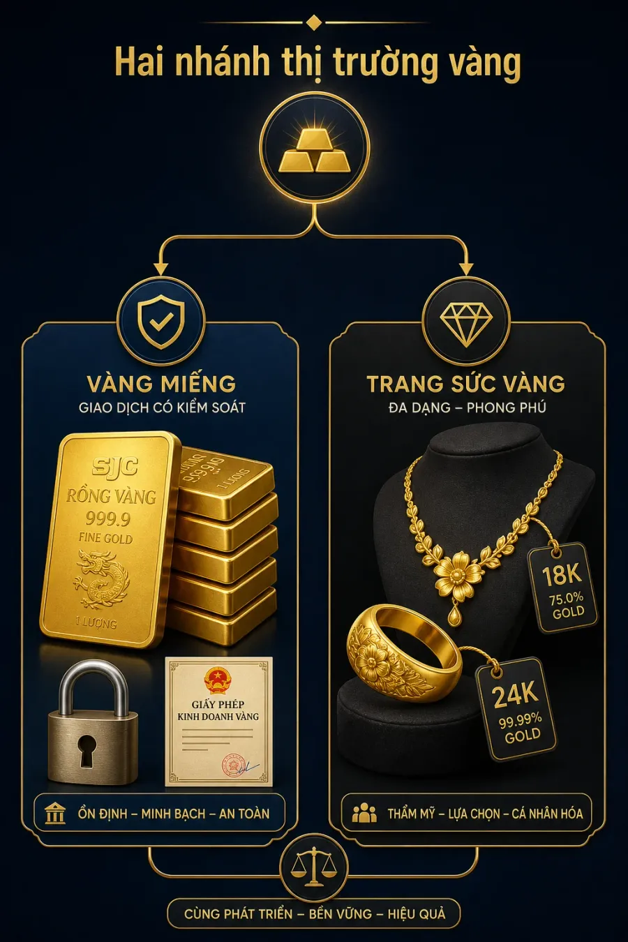 Two policy branches in the gold market