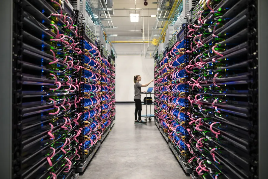 Server racks used for AI compute infrastructure