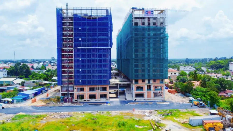 Construction progress at a Golden City project in Tay Ninh