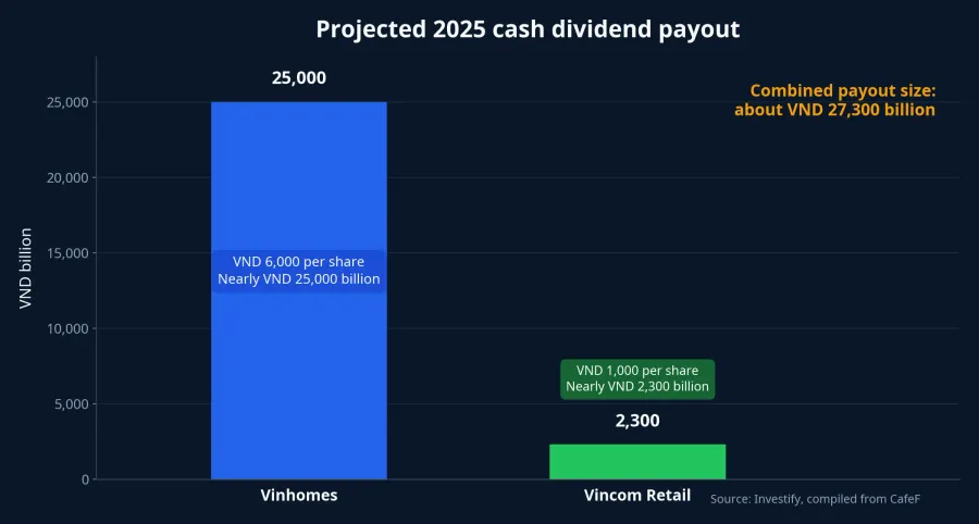 Projected 2025 cash dividend payout