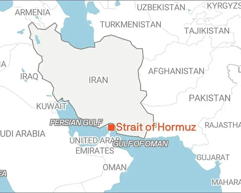 Map of the Strait of Hormuz