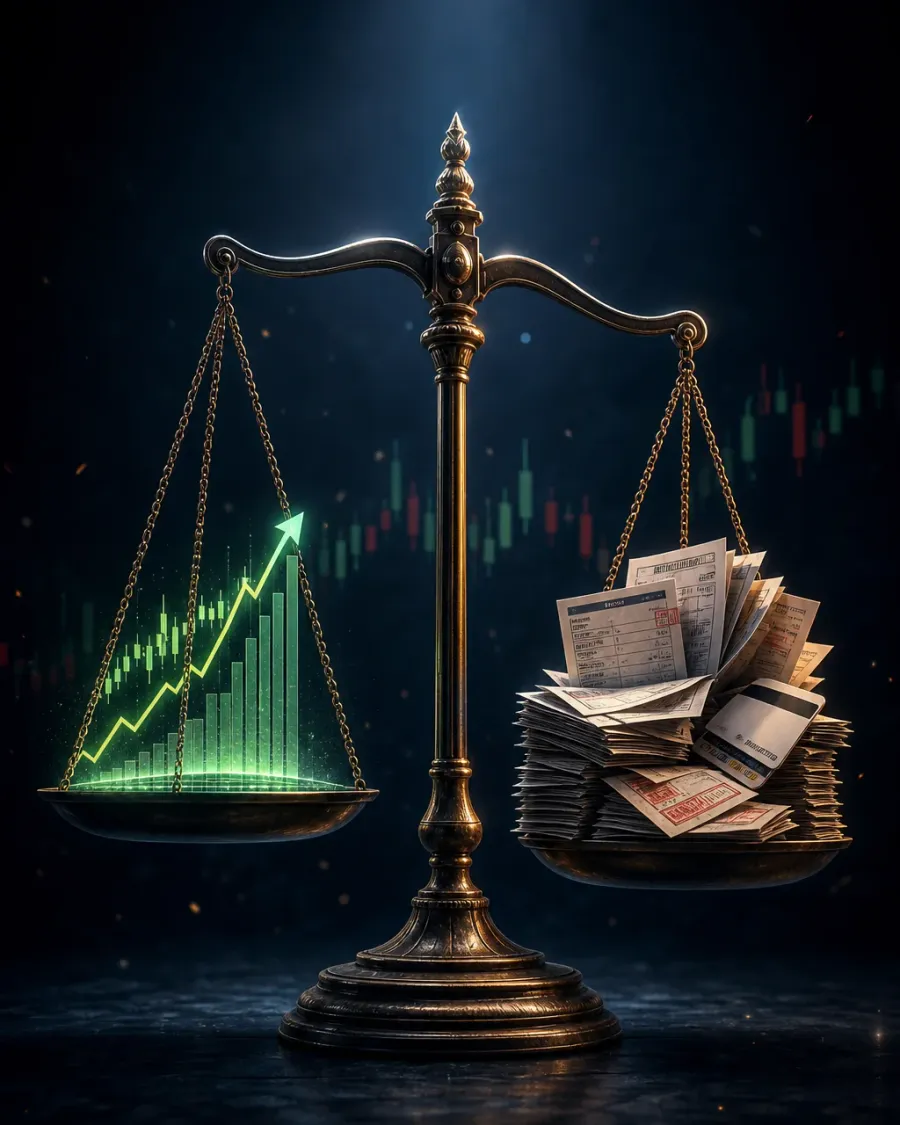 When asset prices and bill pressure move apart, risk becomes easier to see