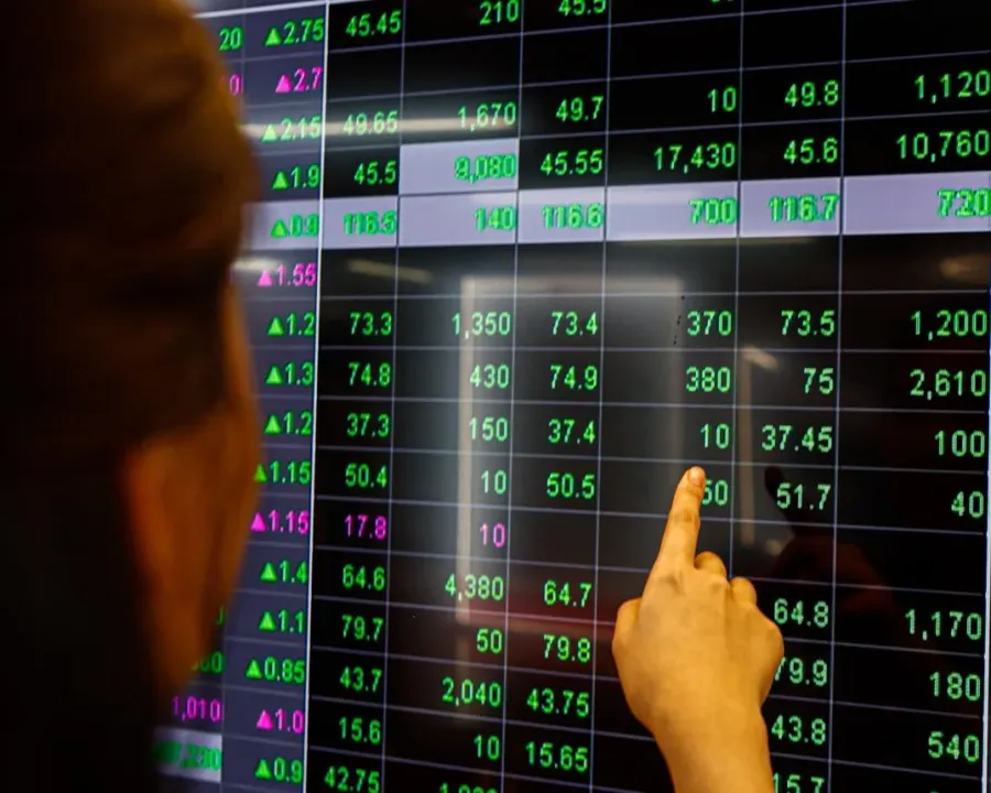 An investor monitoring stock prices