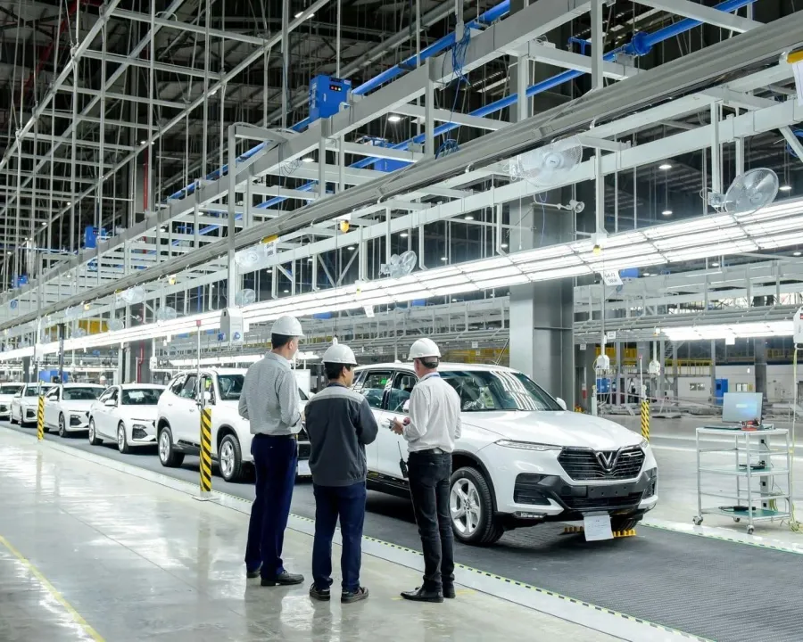 VinFast assembly line inside the factory