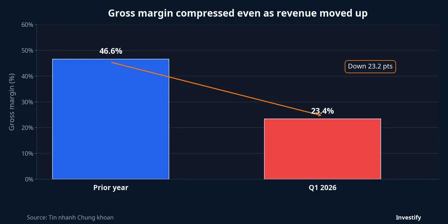 Hai Phat's gross margin fell from 46.6% to 23.4%