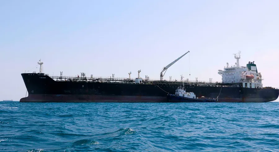 Oil tanker at sea