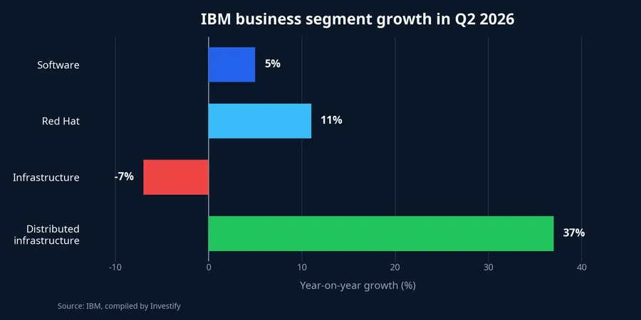 IBM business segment growth in the second quarter