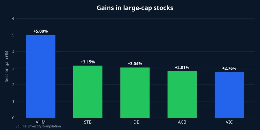 Large-cap stock gains