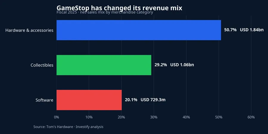 GameStop fiscal 2025 revenue mix