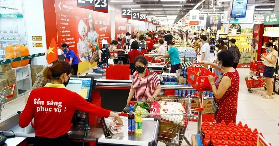 Shoppers at a WinMart store