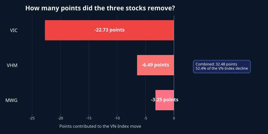 Chart of point contributions from VIC, VHM and MWG