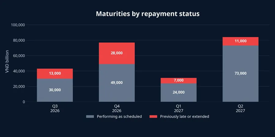 Chart of maturities by repayment status