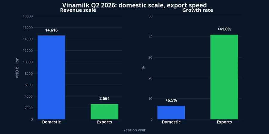 Domestic and export revenue scale and growth