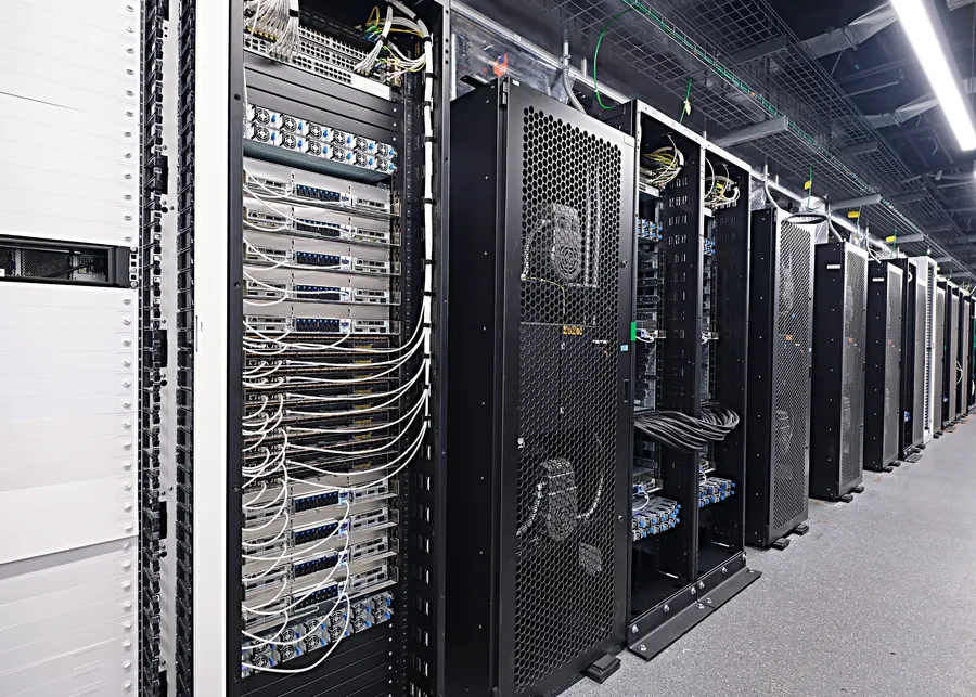 Server racks in a data center