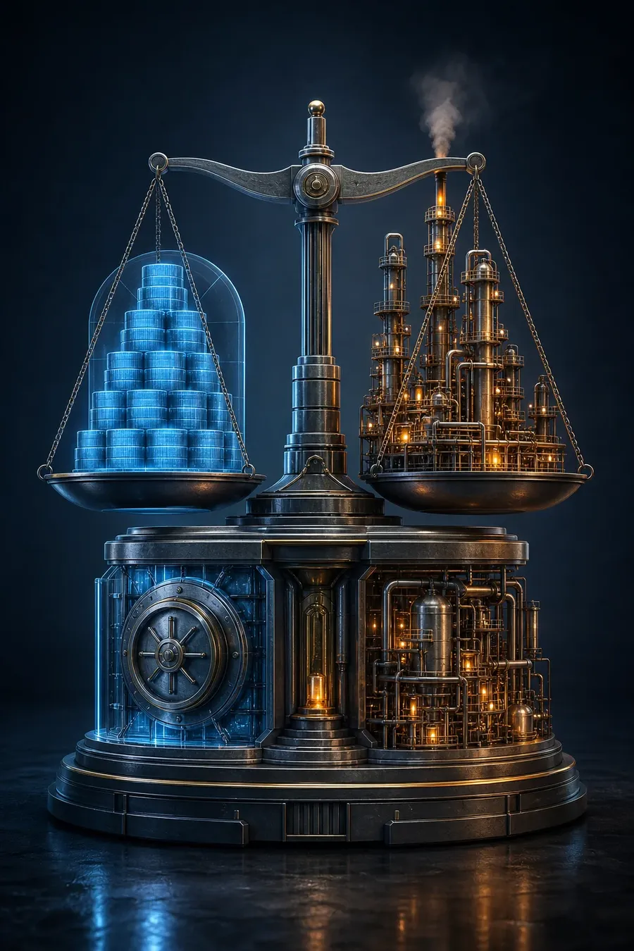 An illustration of the different roles of deposits and refining operations