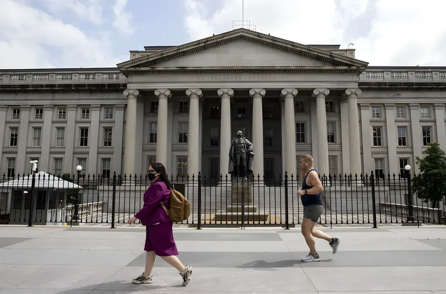 The US Treasury building in Washington