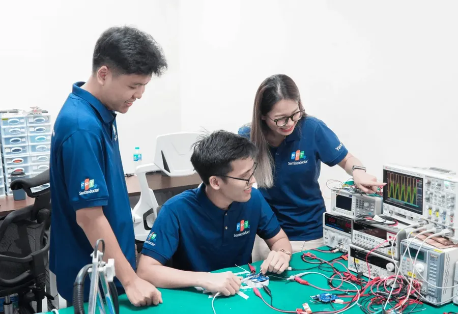 Engineering team in a technology research and development setting