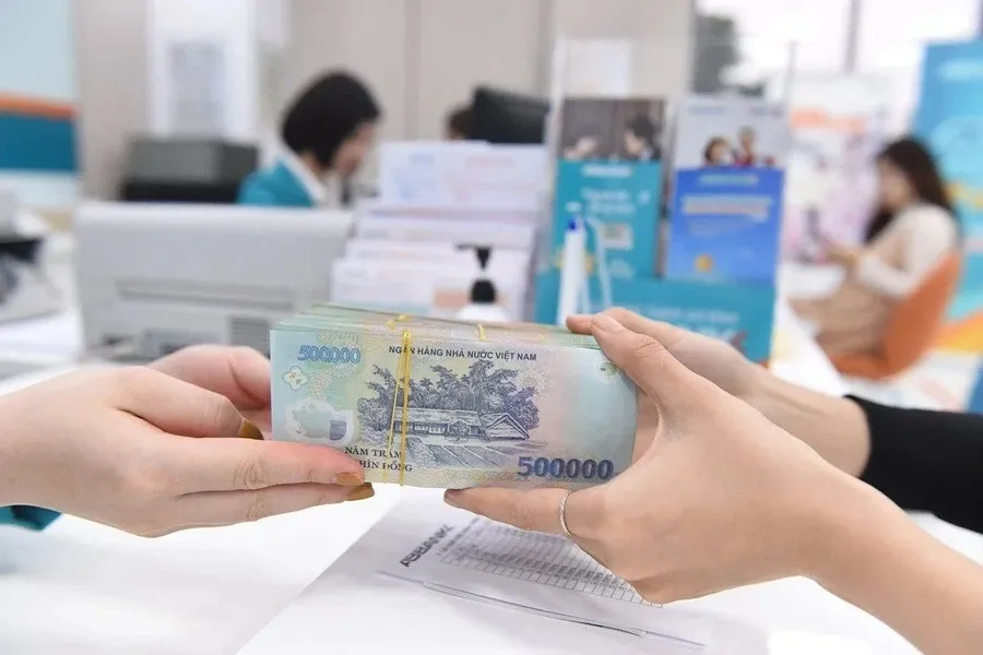 Reviewing a business loan application at a bank