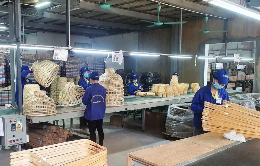 Production activity at a small manufacturing workshop