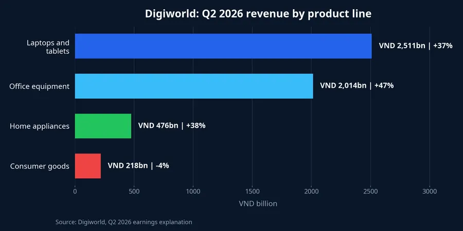 Digiworld Q2 2026 revenue by product line