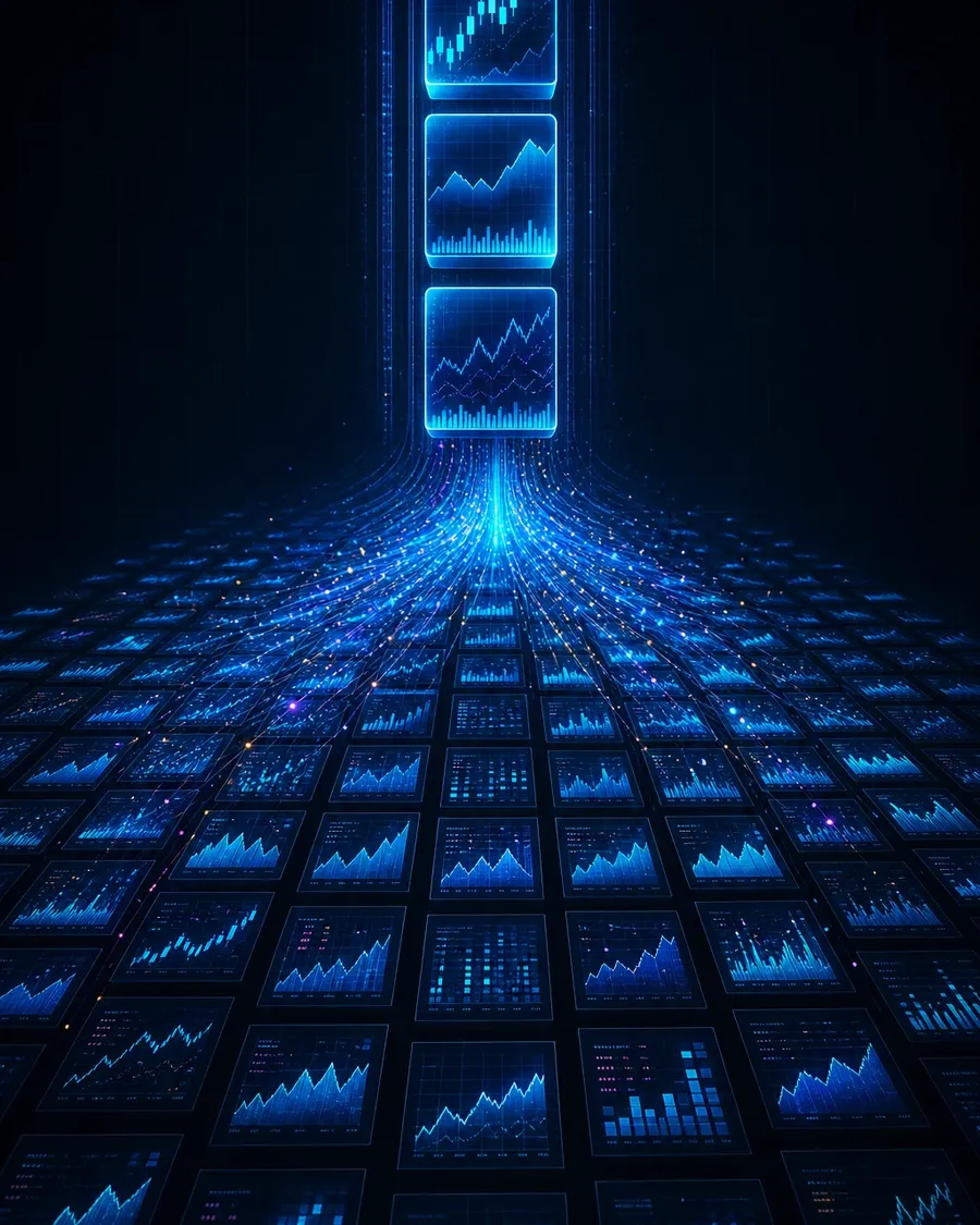 Illustration of capital flow concentrating in a small part of the trading board