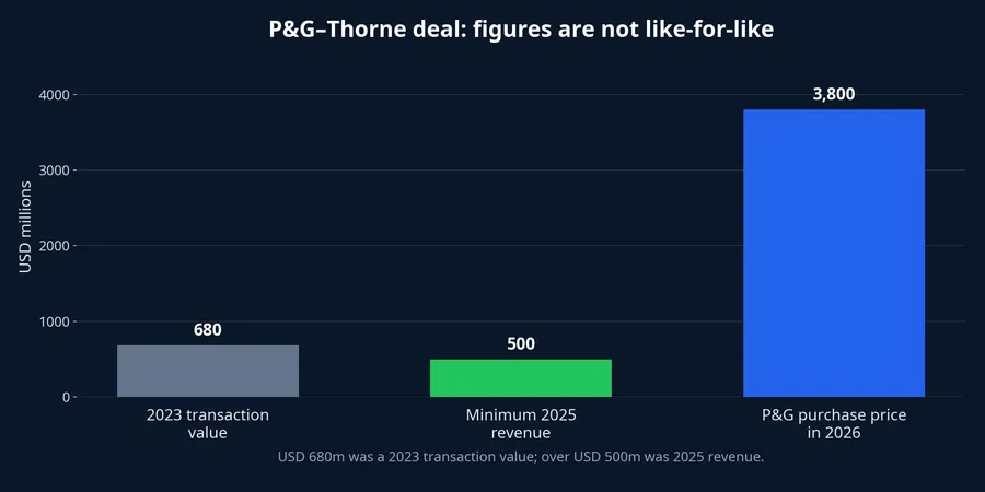 Financial reference points in the P&G–Thorne transaction