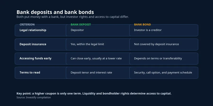 Comparison of bank-deposit and bank-bond rights