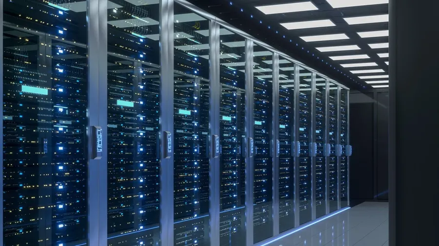 Server rows in a data center