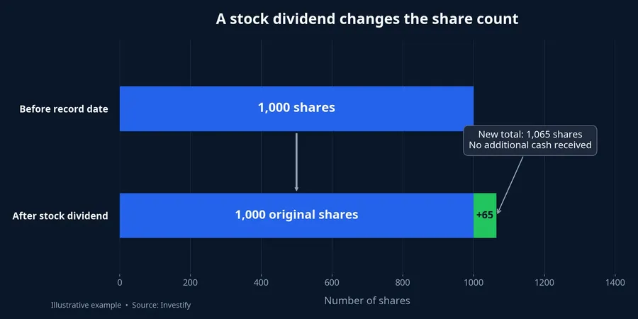 Illustration of the share count before and after the dividend