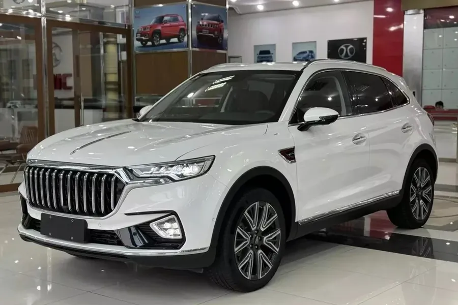 Gasoline-powered vehicle in a showroom