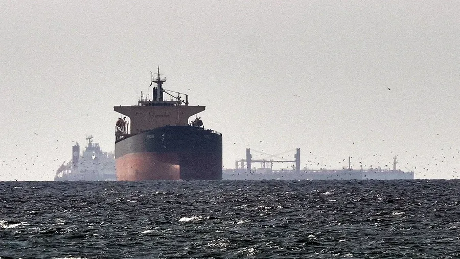 Oil tanker at sea