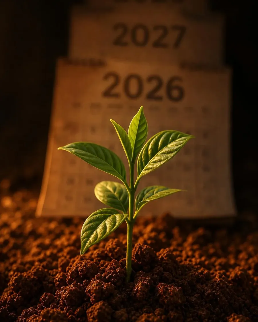 Coffee seedling and the agricultural time lag