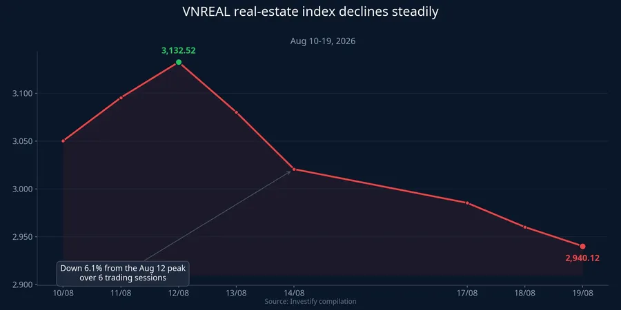 VNREAL index trend from Aug 10 to Aug 19