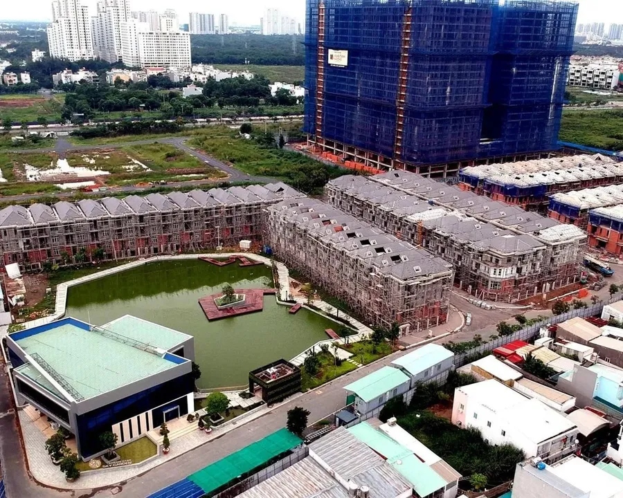 A real-estate development under construction in a new urban area